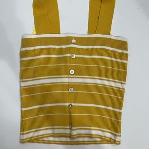 Square neck yellow tank top